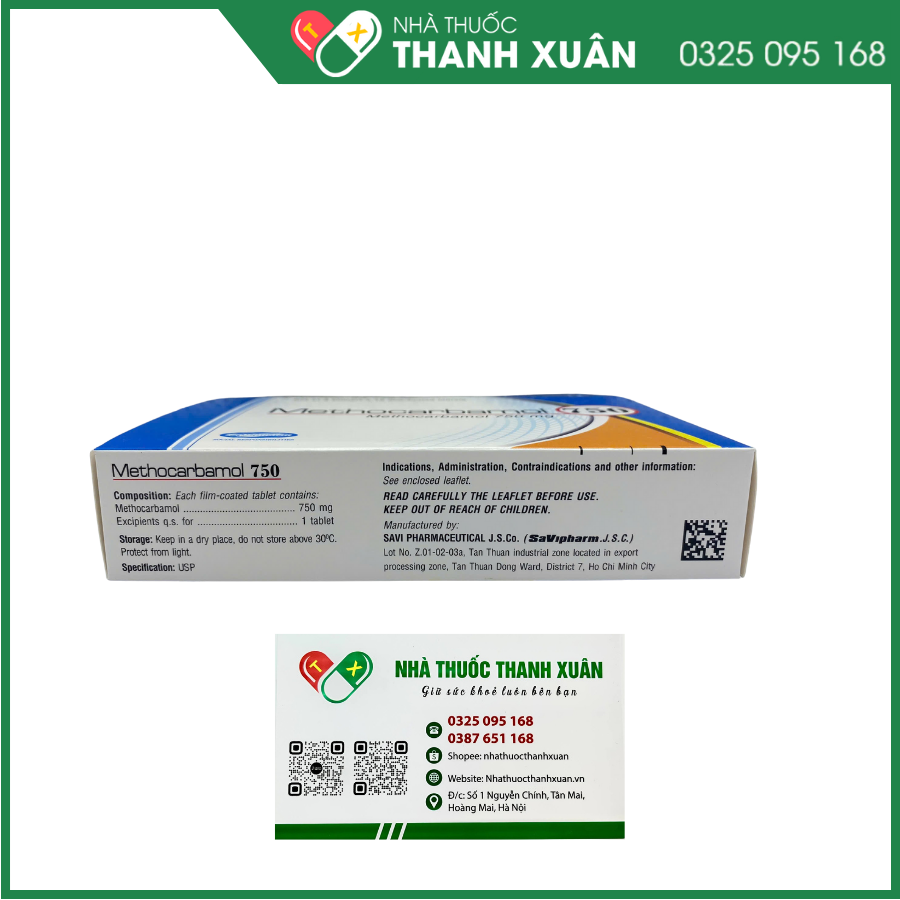 Methocarbamol 750 điều trị bệnh cơ xương cấp